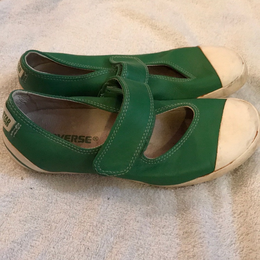 Green Converse All Stars Sandals W/ Velcro Strap